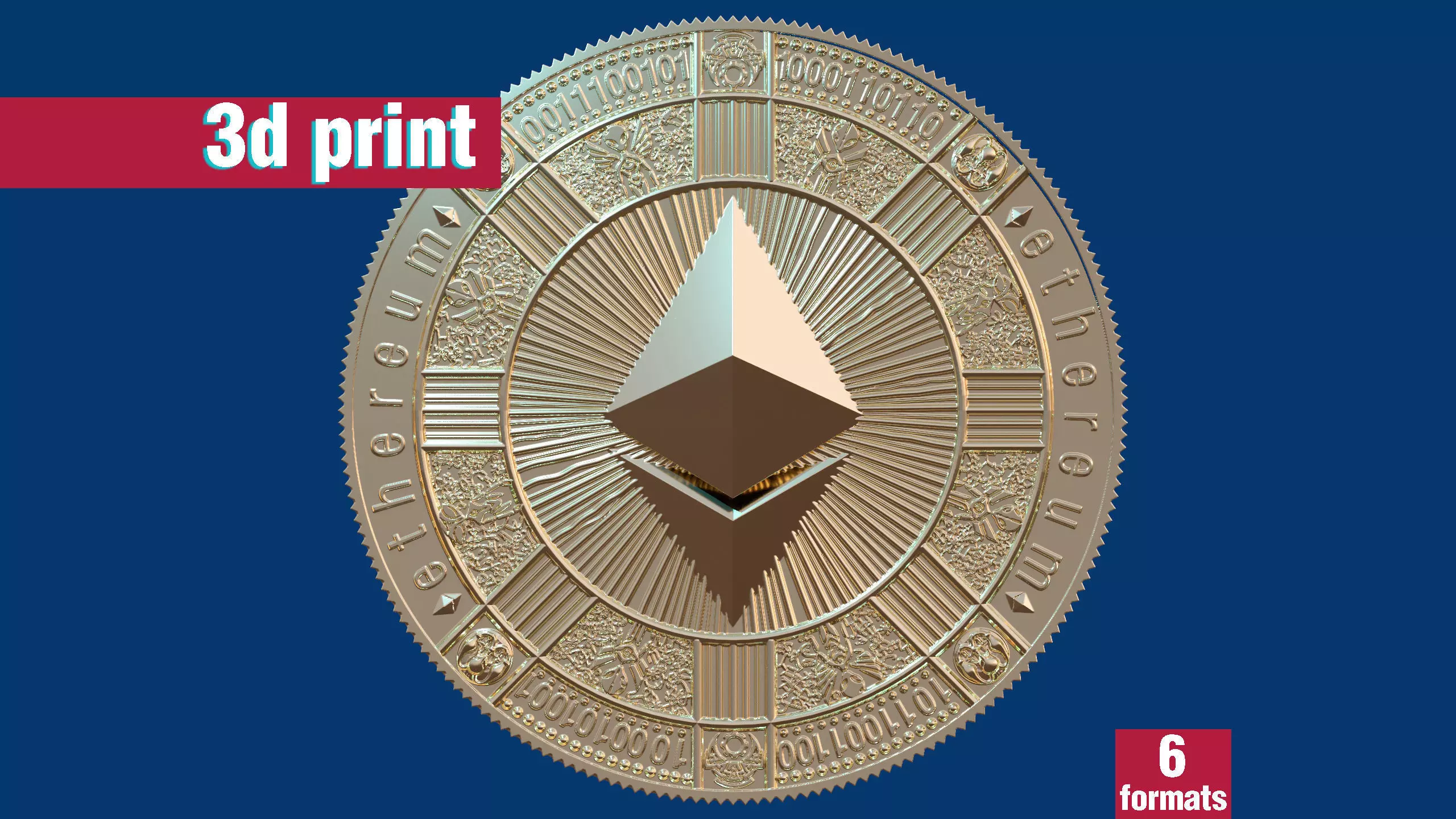 ethereum coin 3D print model_0