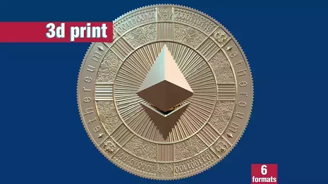 ethereum coin 3D print model