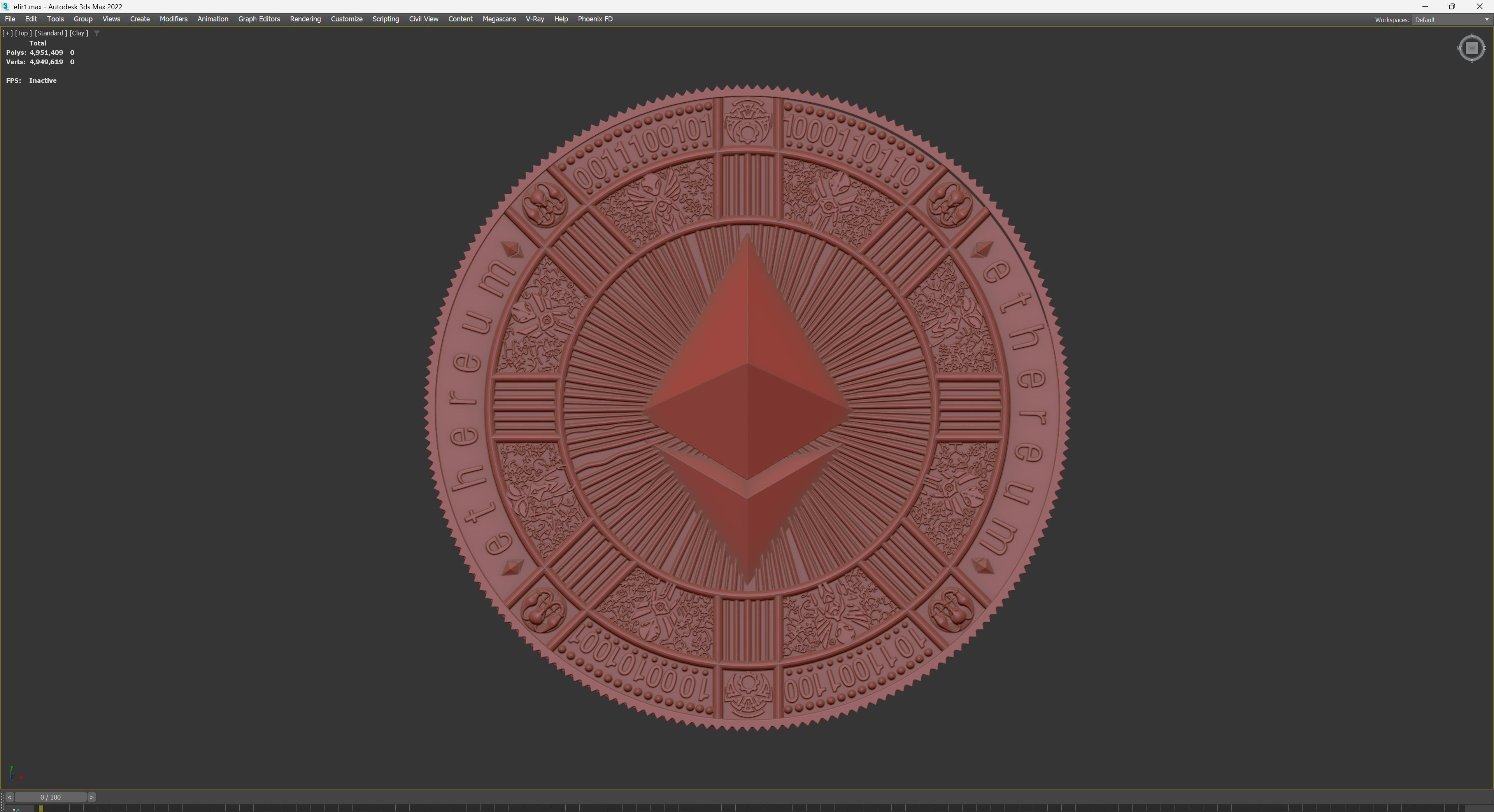 ethereum coin 3D print model_22