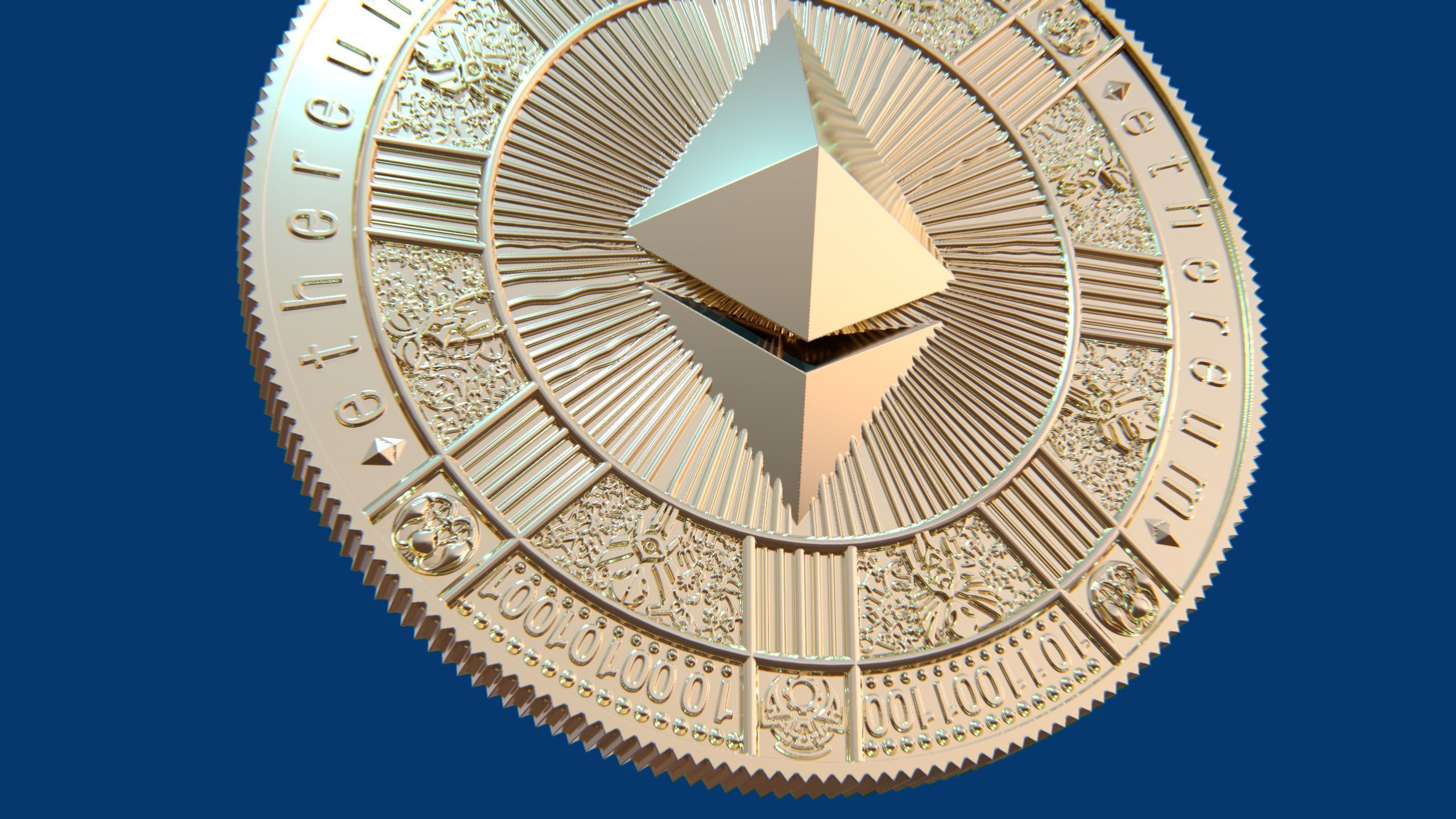 ethereum coin 3D print model_12