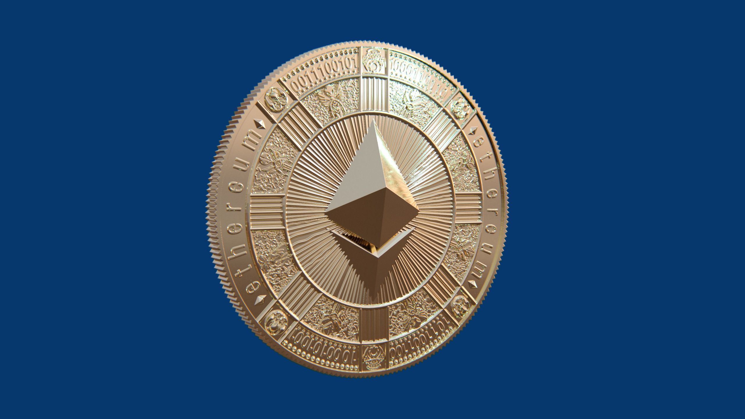 ethereum coin 3D print model_2
