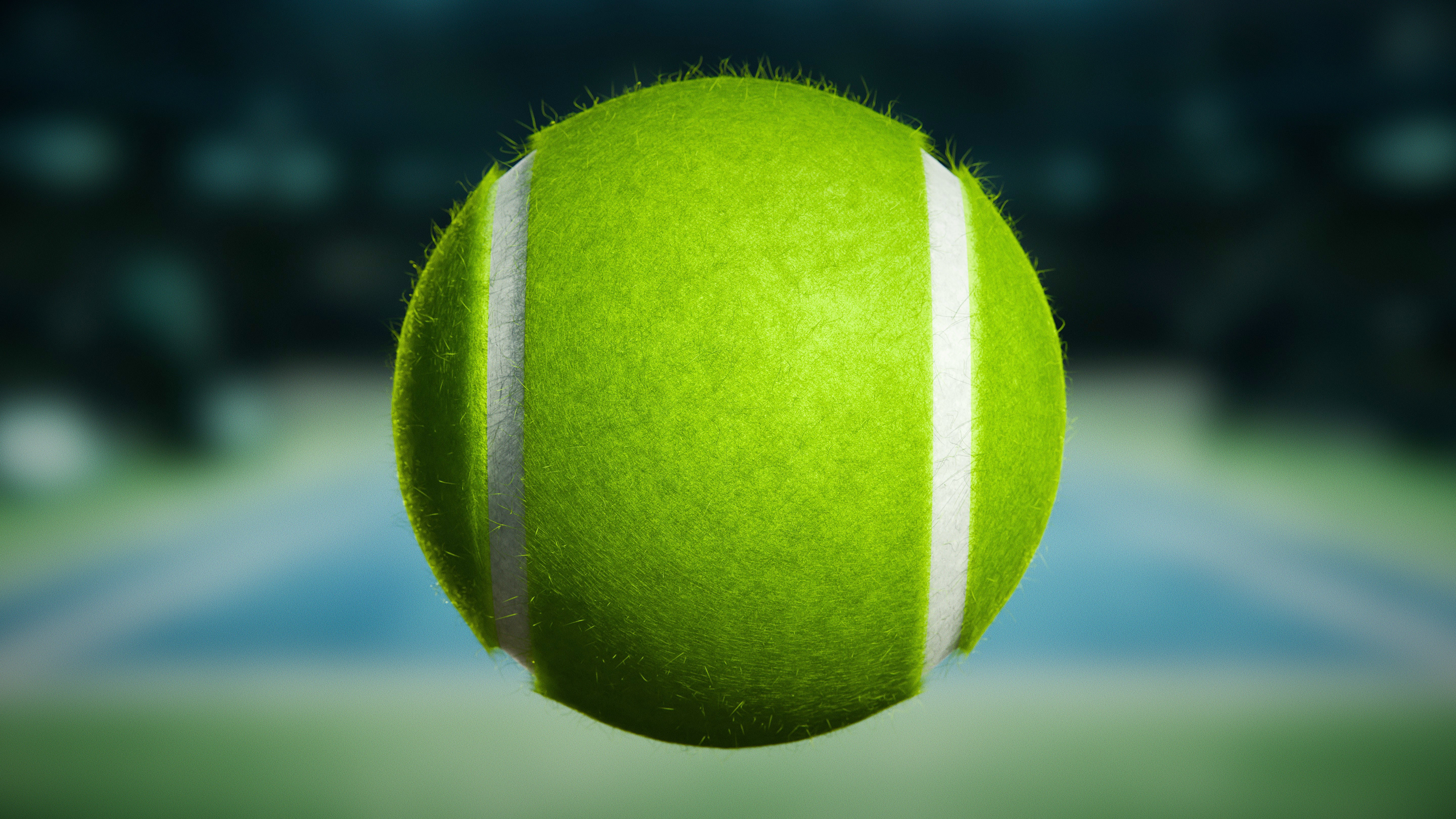 Tennis ball with and without logo 3D model_4