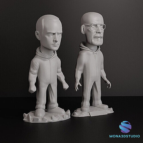 breaking bad chibi jessy pinkman and walter white 3D print model