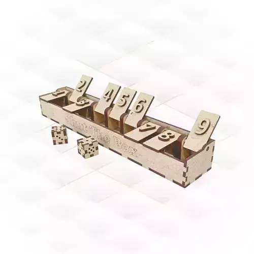 Shut the box gift board game design laser cu