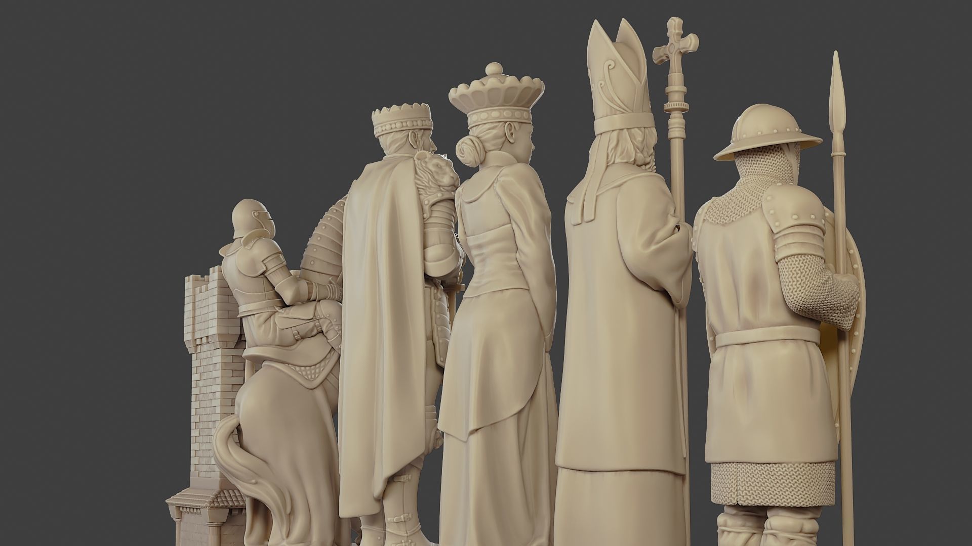 Medieval Crusader Chess Set MCCHS 1 3D print model_28