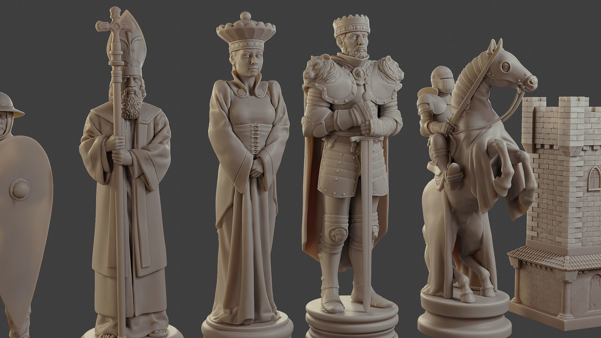 Medieval Crusader Chess Set MCCHS 1 3D print model_20