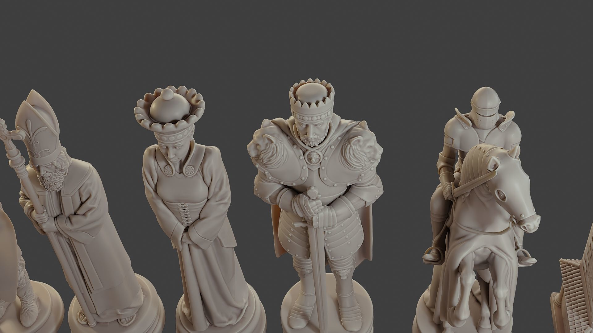 Medieval Crusader Chess Set MCCHS 1 3D print model_15