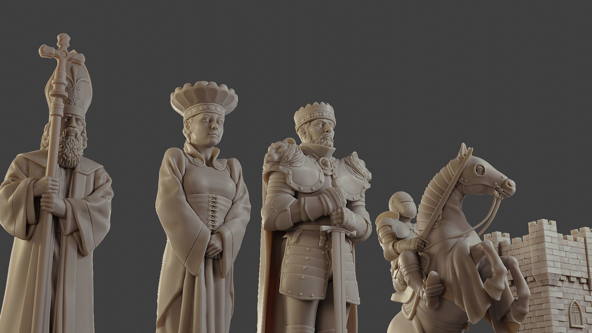 Medieval Crusader Chess Set MCCHS 1 3D print model_14