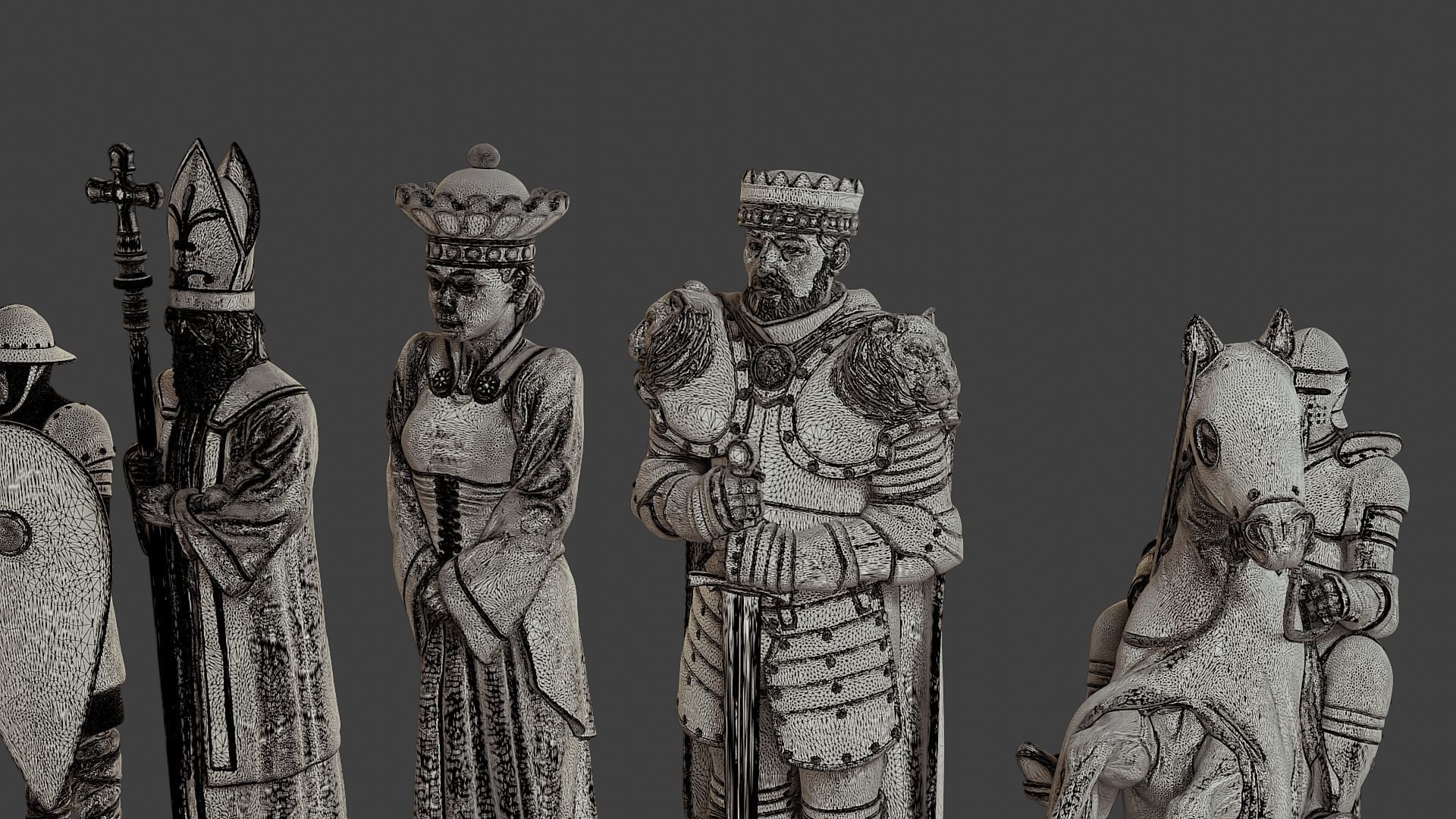 Medieval Crusader Chess Set MCCHS 1 3D print model_13