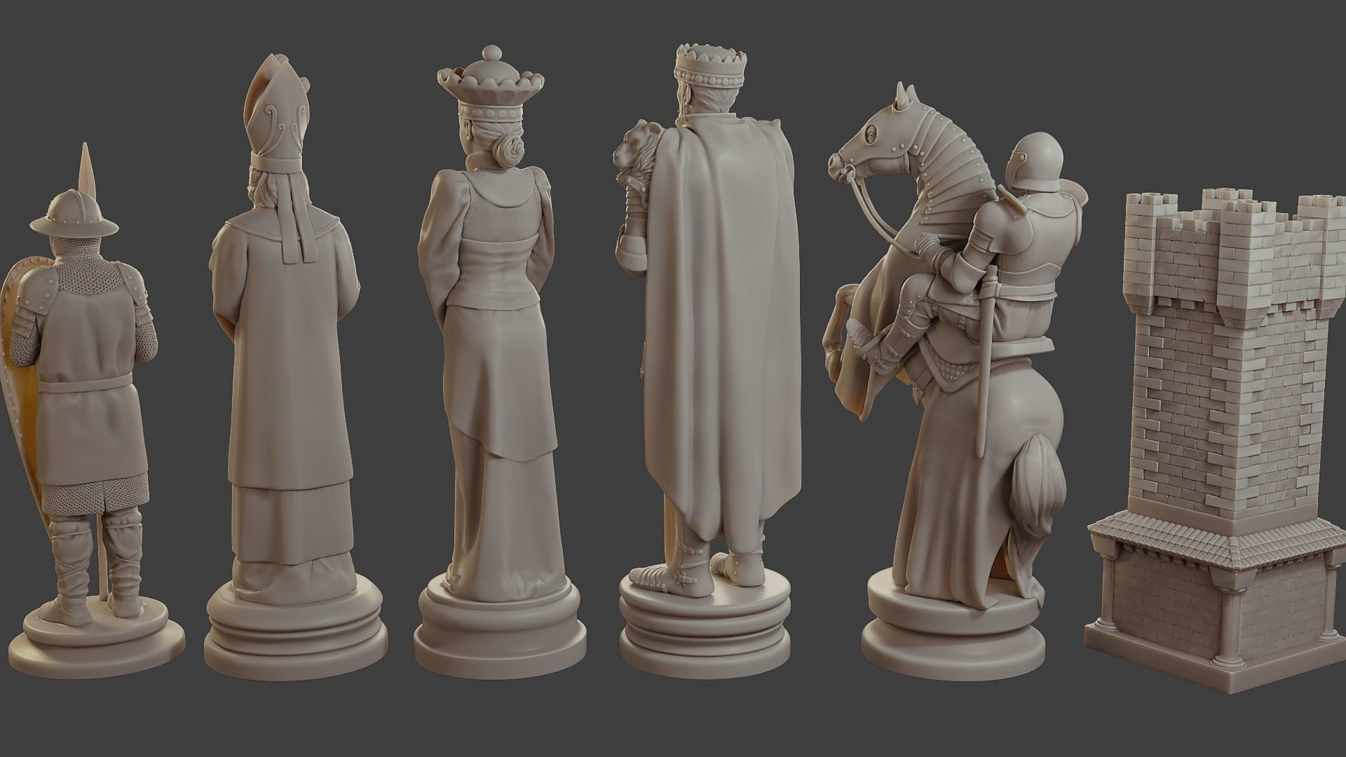 Medieval Crusader Chess Set MCCHS 1 3D print model_6