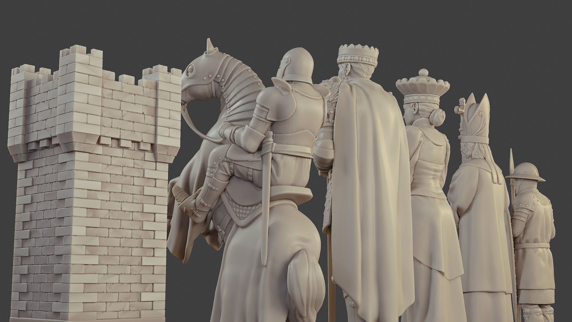 Medieval Crusader Chess Set MCCHS 1 3D print model_21