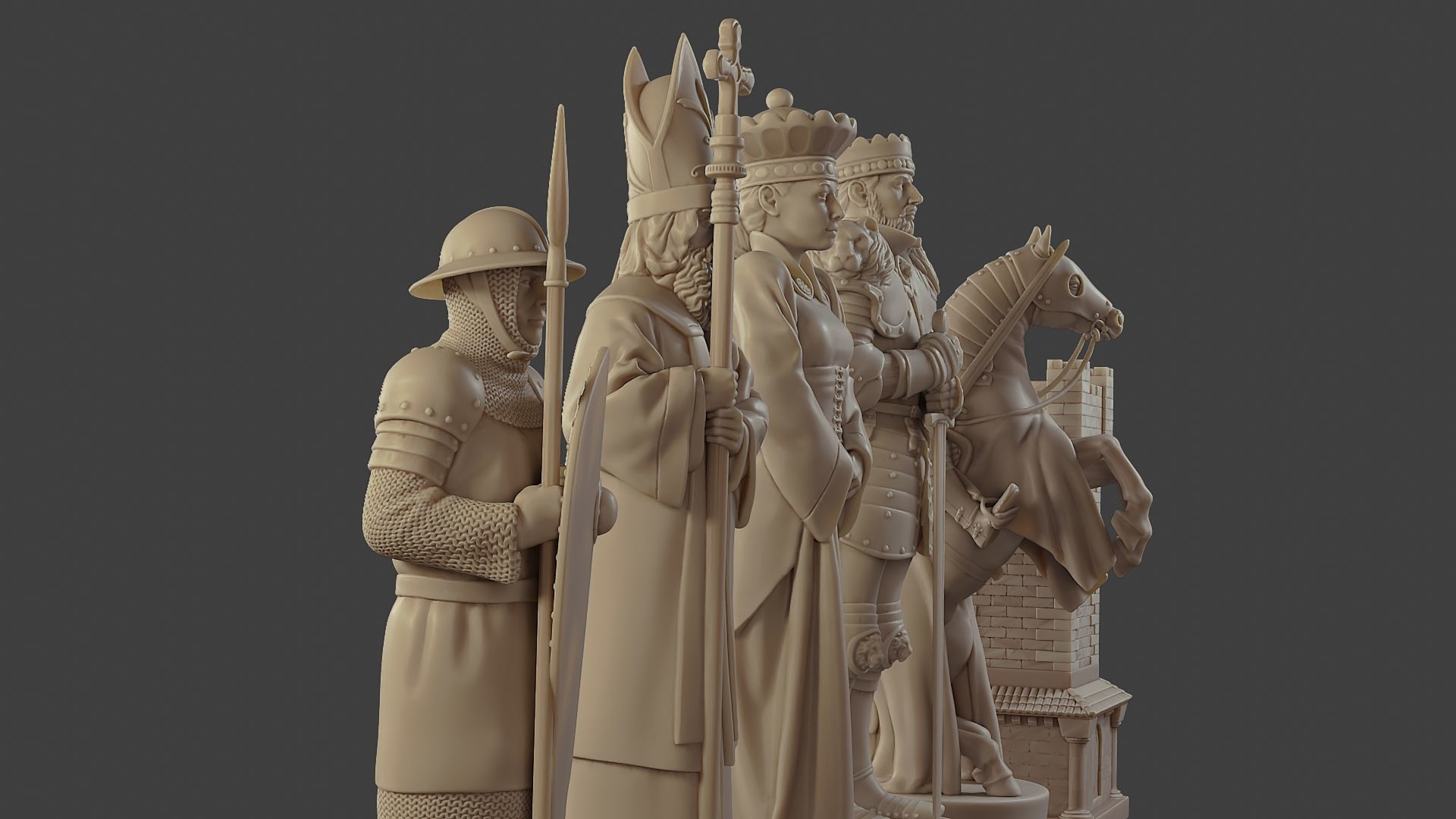 Medieval Crusader Chess Set MCCHS 1 3D print model_29