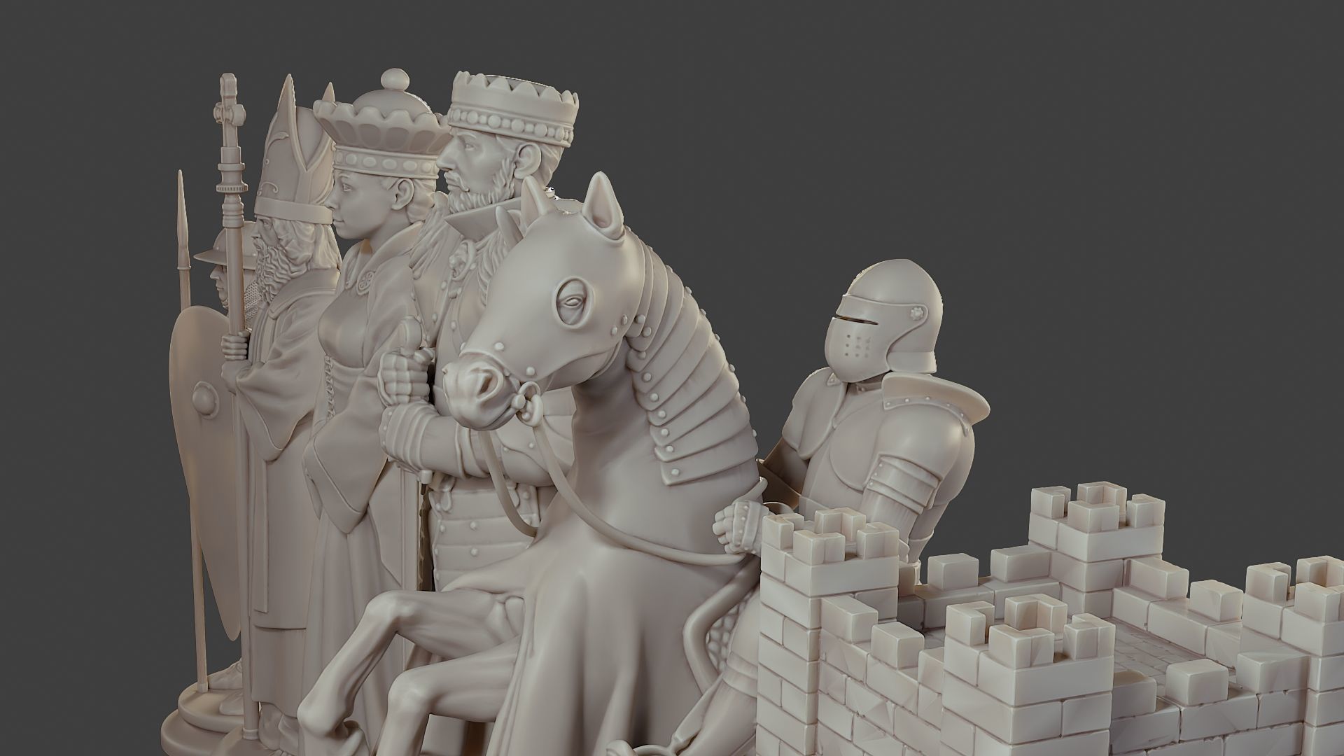 Medieval Crusader Chess Set MCCHS 1 3D print model_18