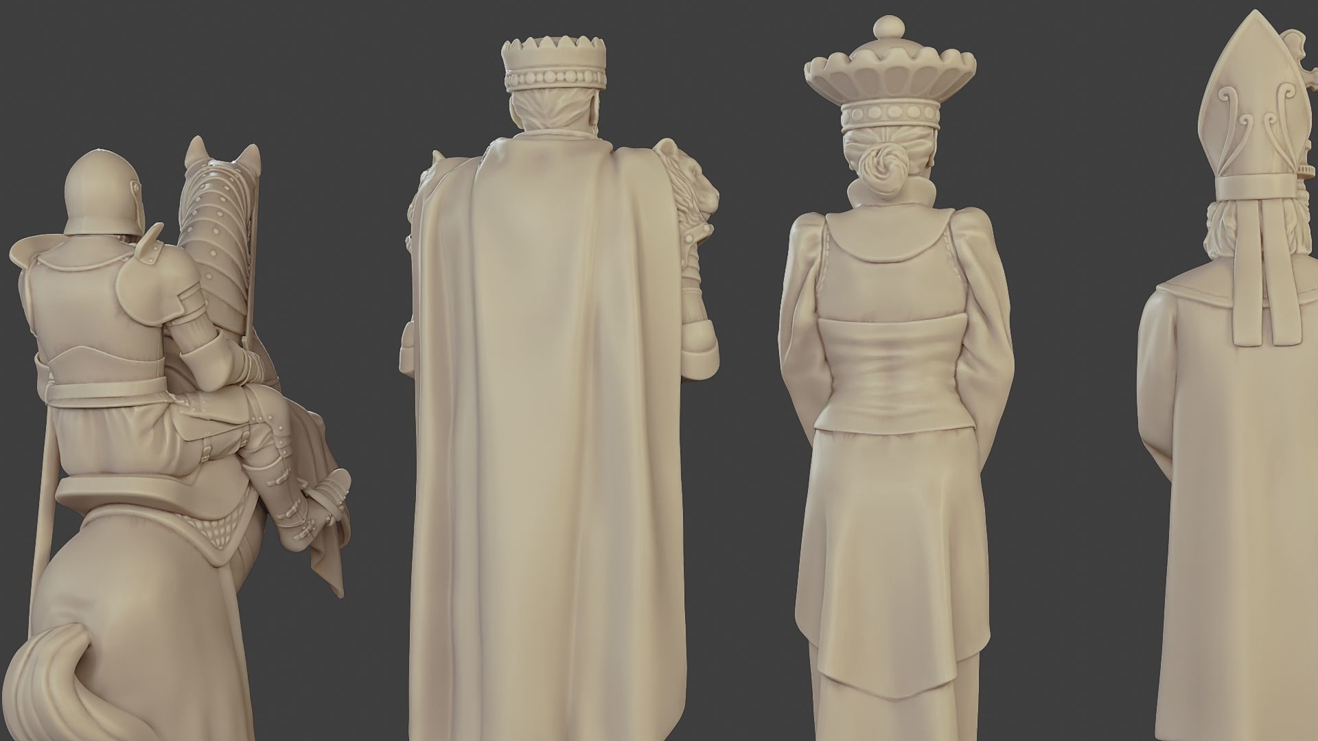 Medieval Crusader Chess Set MCCHS 1 3D print model_22