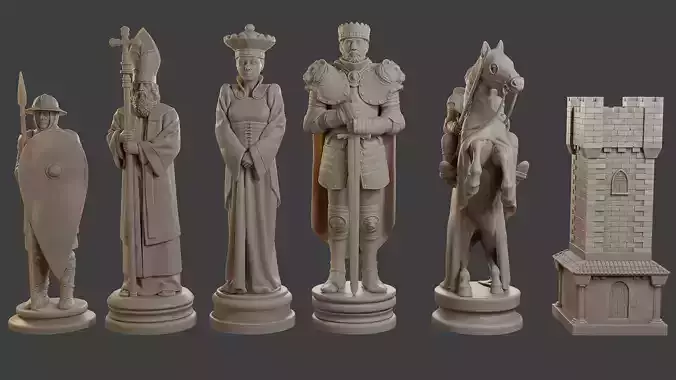 Medieval Crusader Chess Set MCCHS 1 3D print model