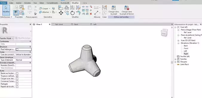 Parametric Tetrapod Model Revit DWGFBX Formats