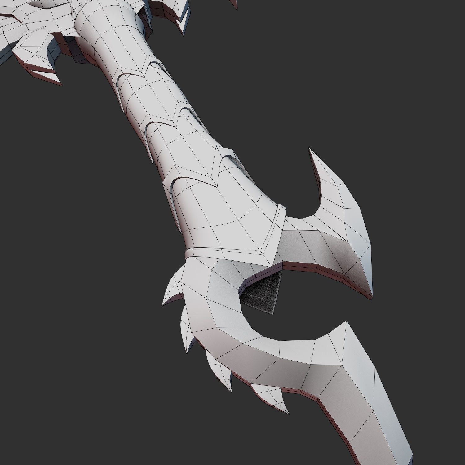 Black Sword Low-poly 3D model_5