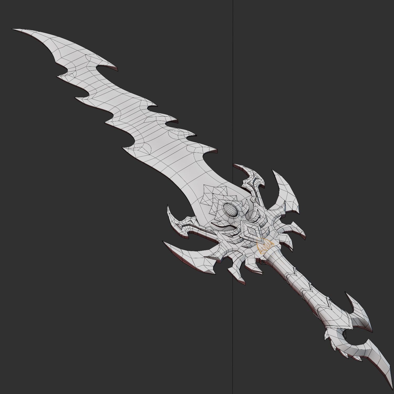 Black Sword Low-poly 3D model_1