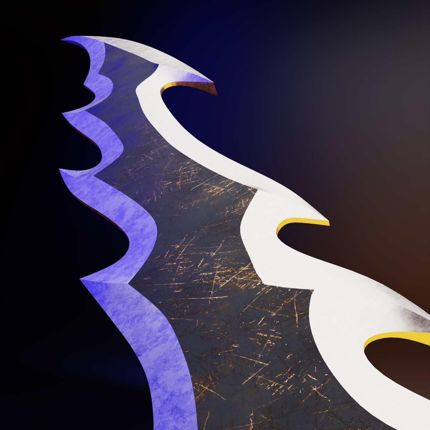 Black Sword Low-poly 3D model_6