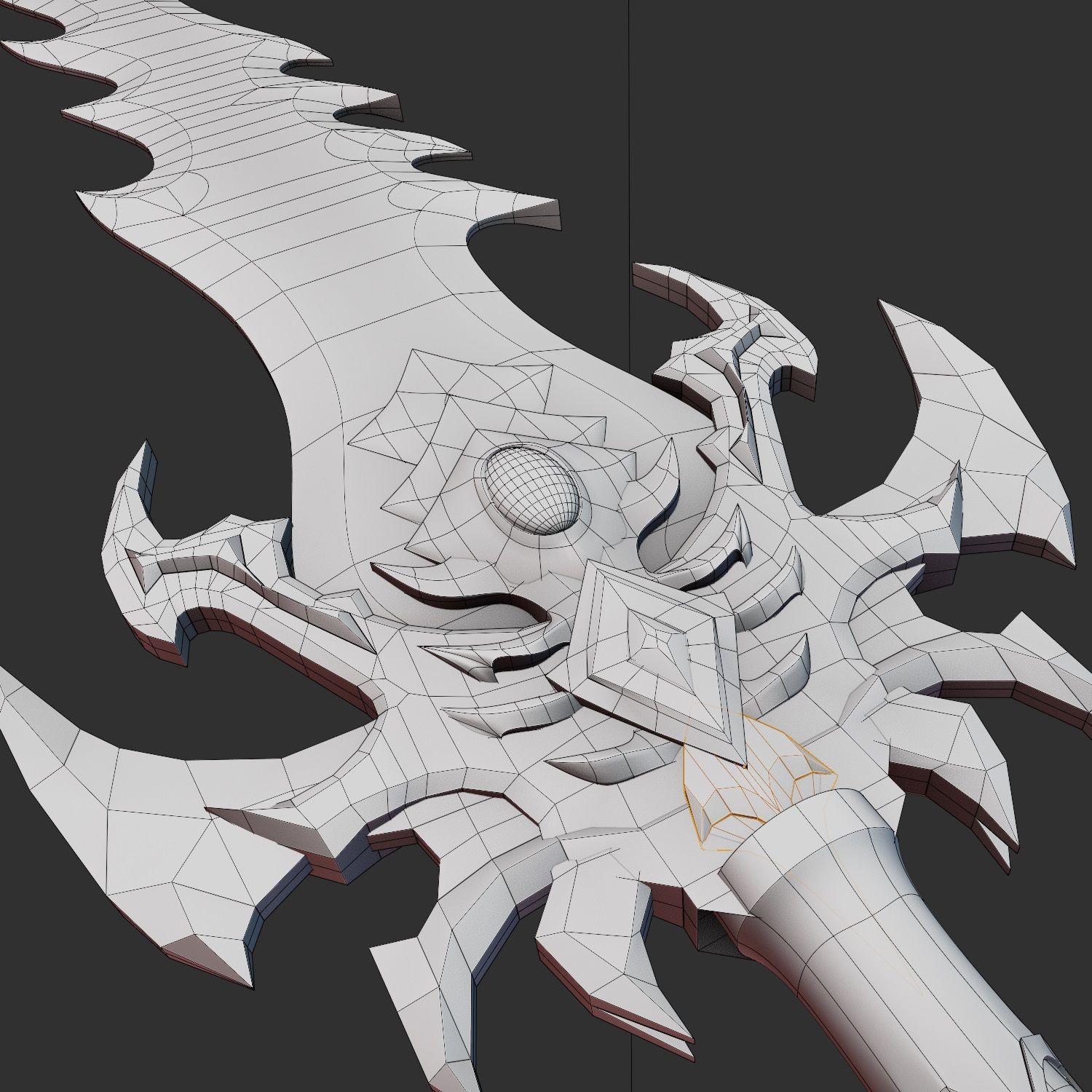 Black Sword Low-poly 3D model_3