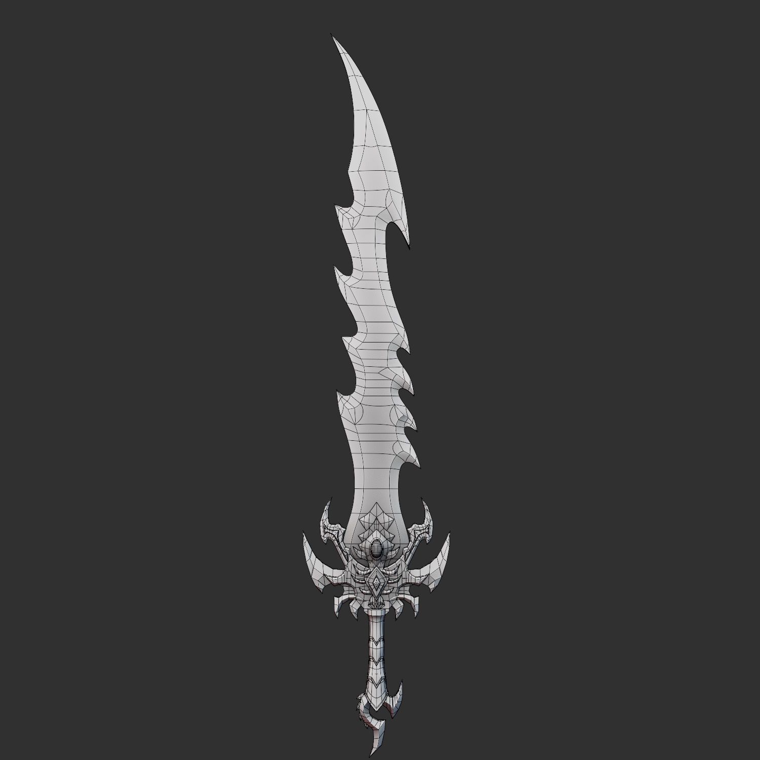 Black Sword Low-poly 3D model_9