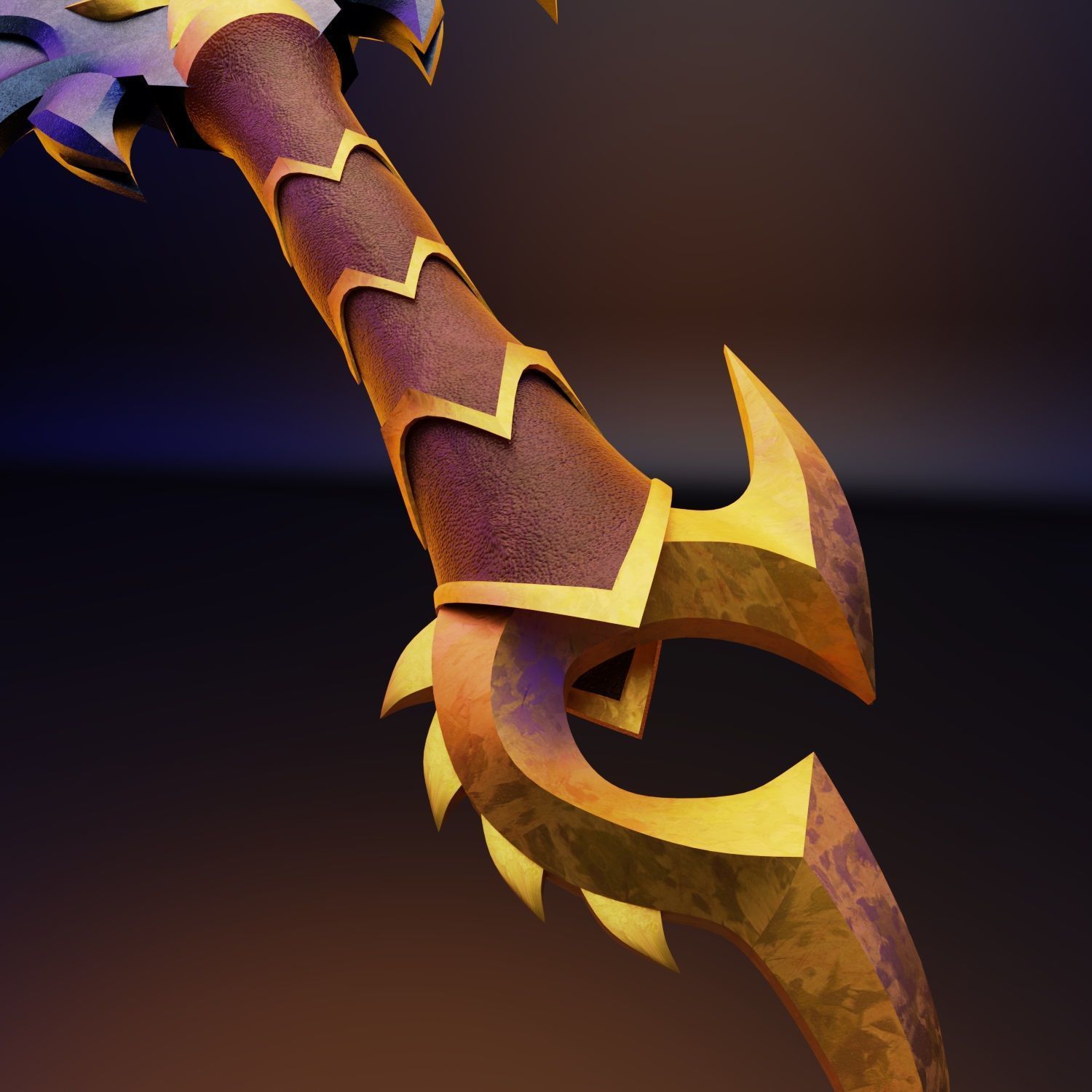 Black Sword Low-poly 3D model_4