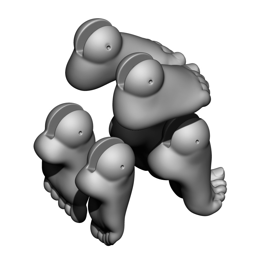 Bjd doll Set of hands 8 pairs feet 3 pairs 3D print model_2