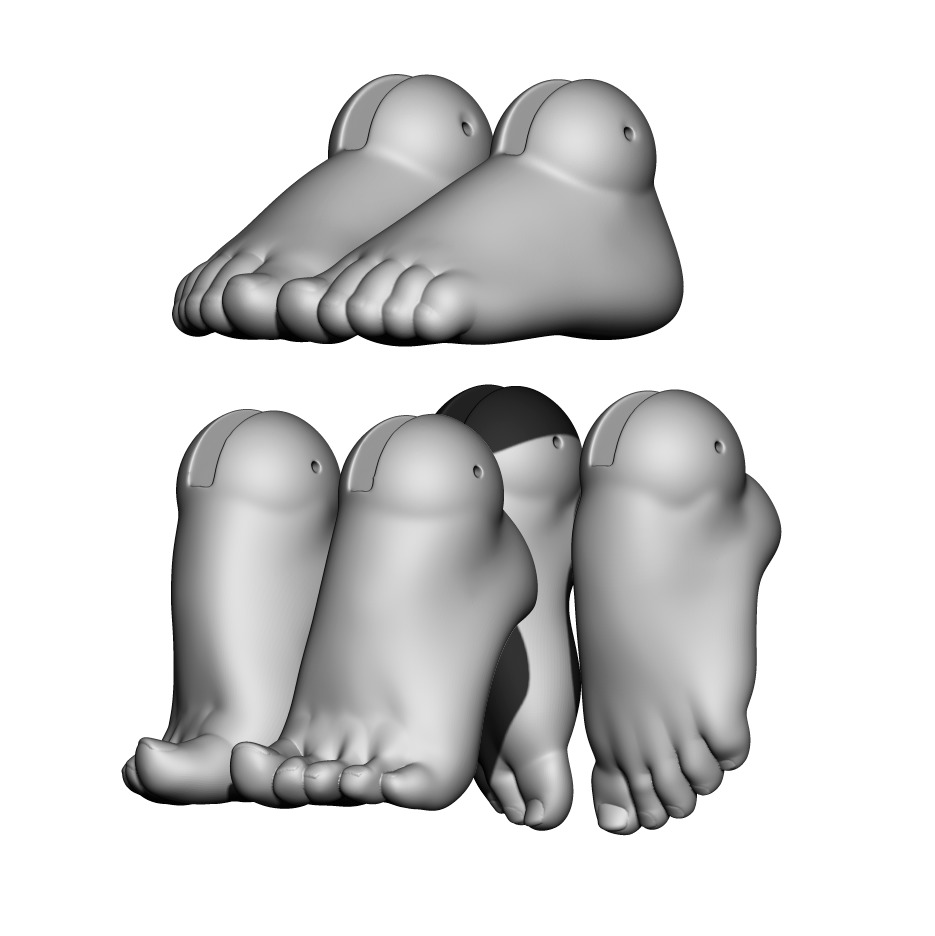 Bjd doll Set of hands 8 pairs feet 3 pairs 3D print model_1