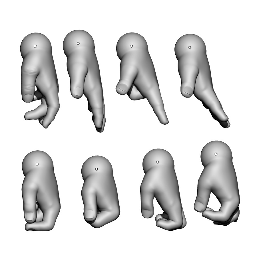 Bjd doll Set of hands 8 pairs feet 3 pairs 3D print model_3