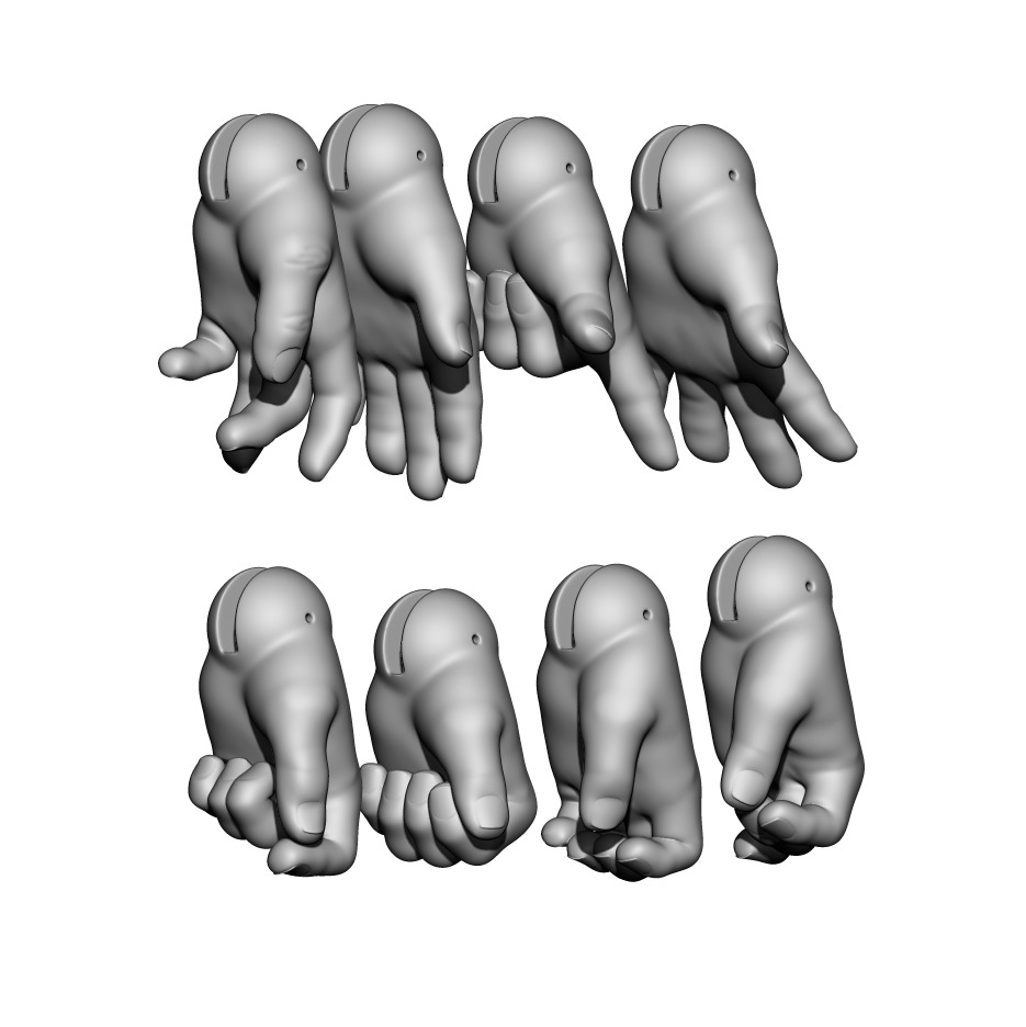 Bjd doll Set of hands 8 pairs feet 3 pairs 3D print model_4