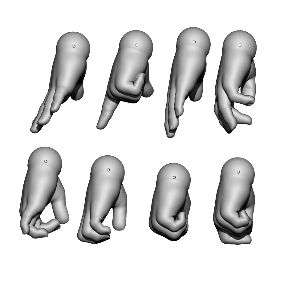 Bjd doll Set of hands 8 pairs feet 3 pairs 3D print model_6