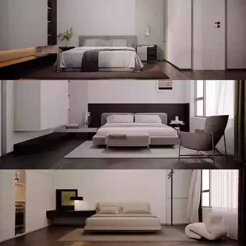 Modern minimalist home bedroom