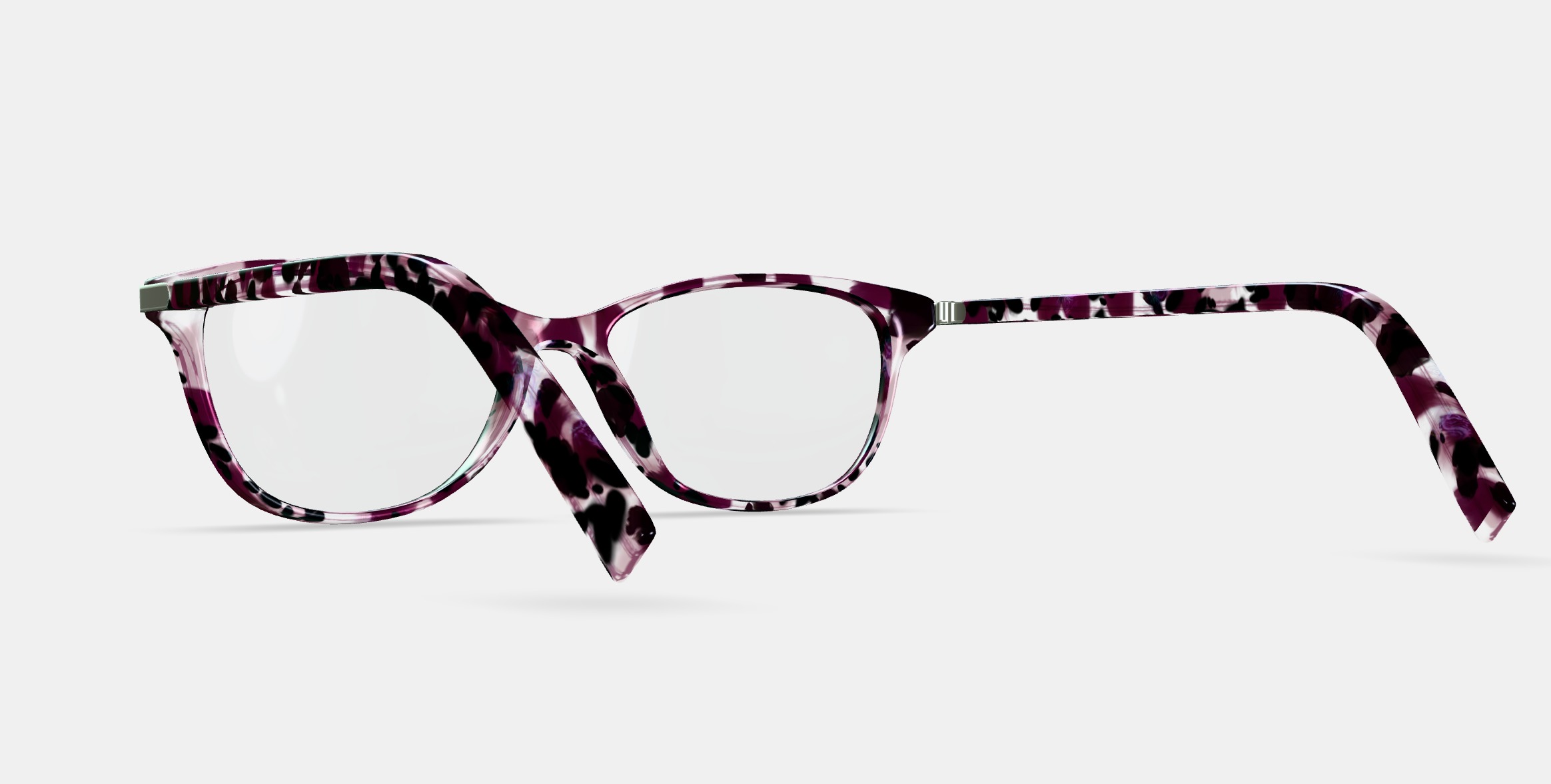 Daisy Low Bridge Fit Eyeglasses in Violet Quartz Crystal with P 3D model_2