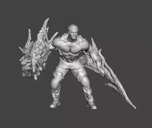 RE4 MUTATED KRAUSER MINIATURE MODEL HORROR FANTASY GAMES RPG DND 3D print model