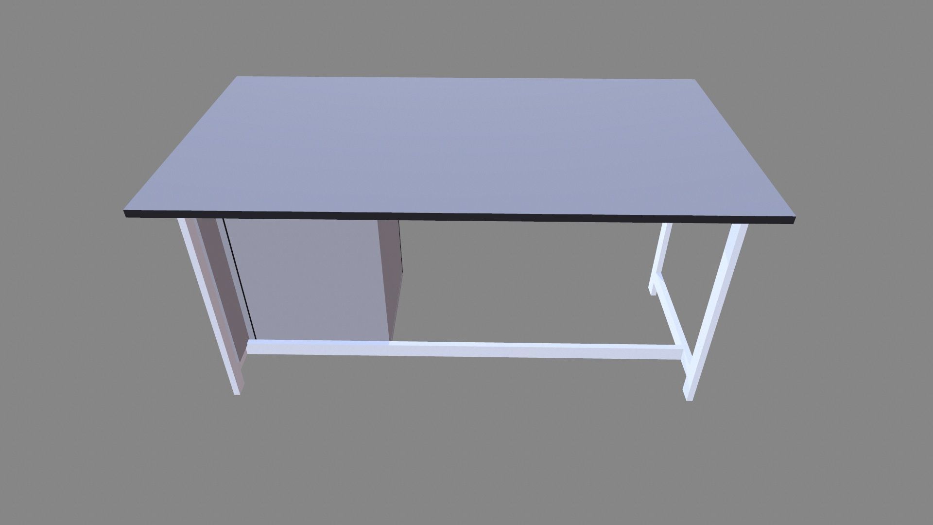 Office Desk Low-poly 3D model_6
