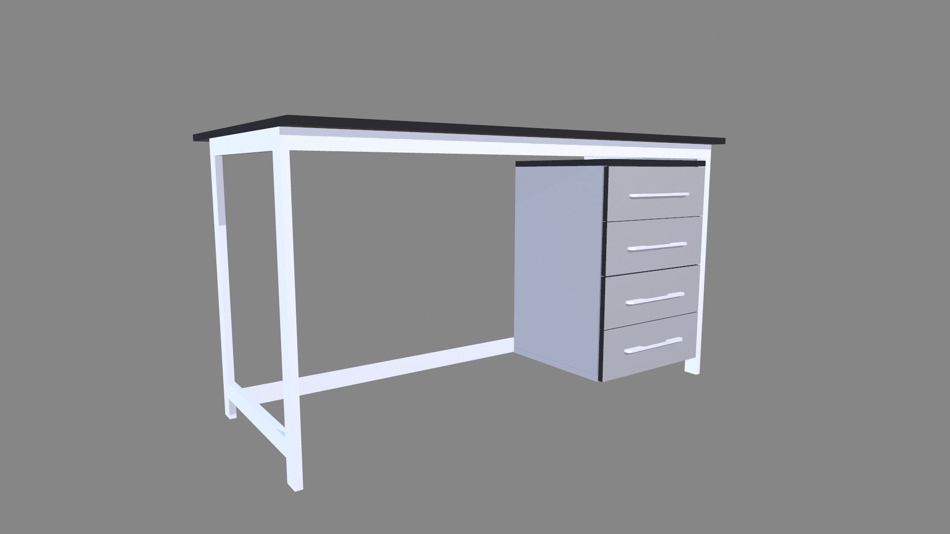 Office Desk Low-poly 3D model_8