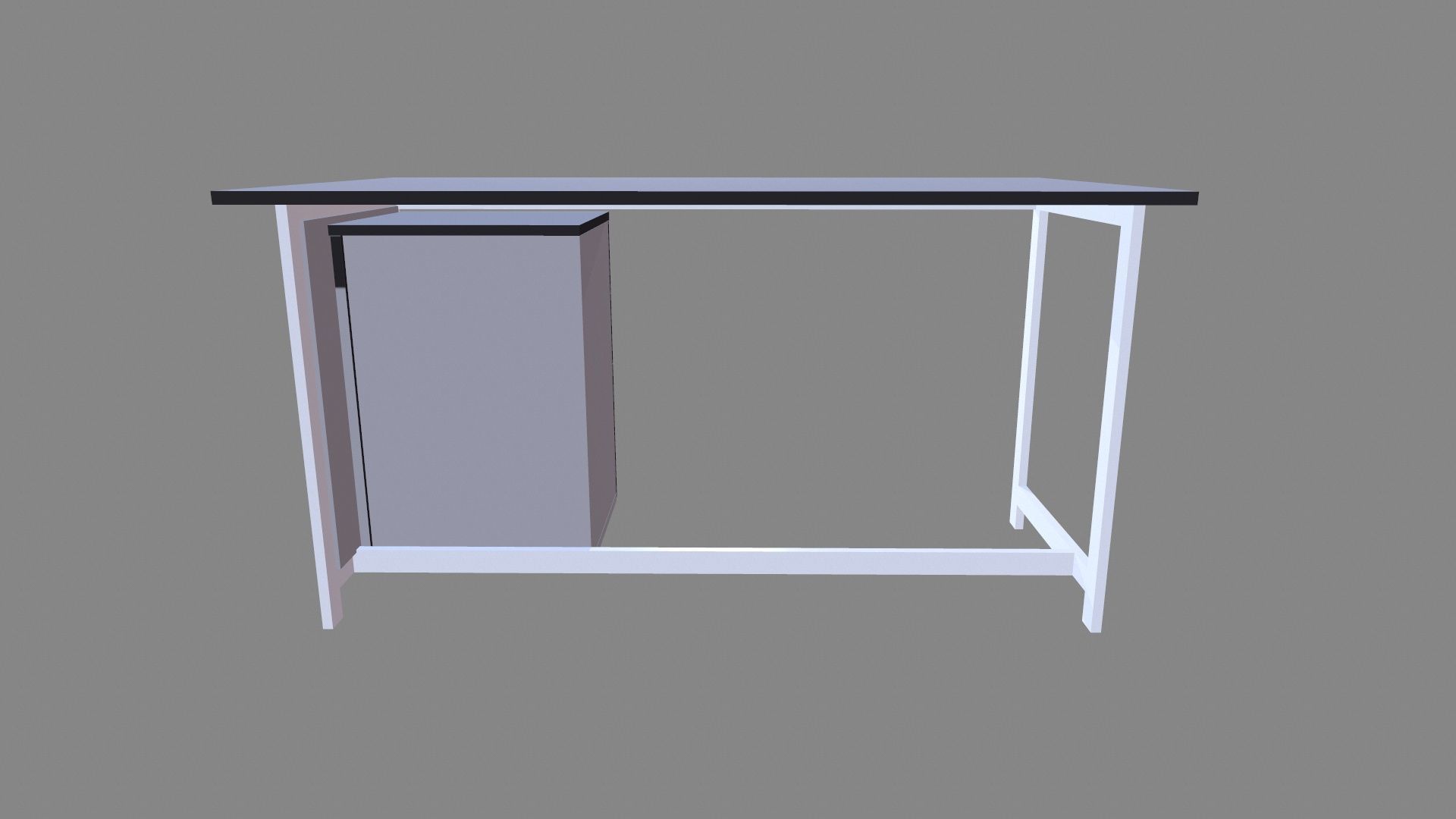 Office Desk Low-poly 3D model_5