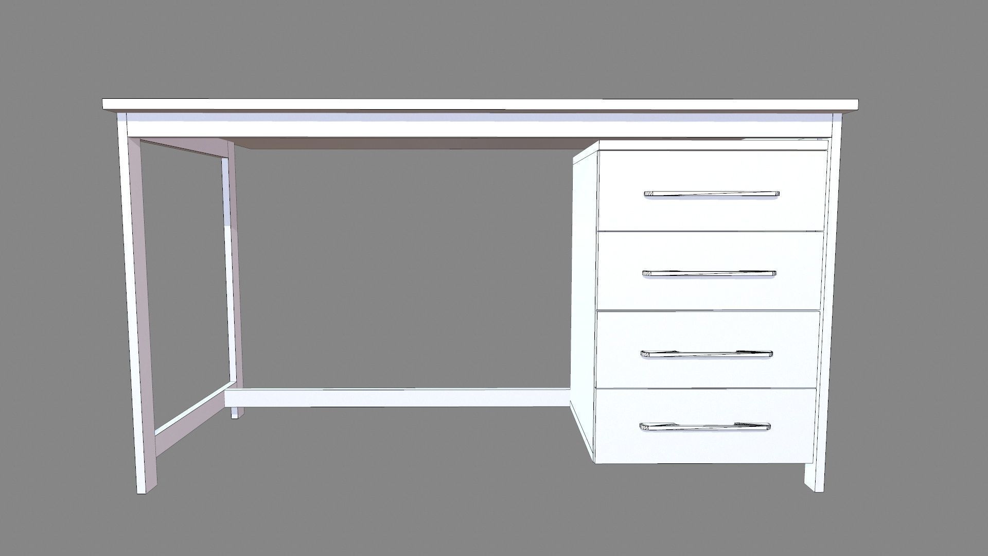 Office Desk Low-poly 3D model_10