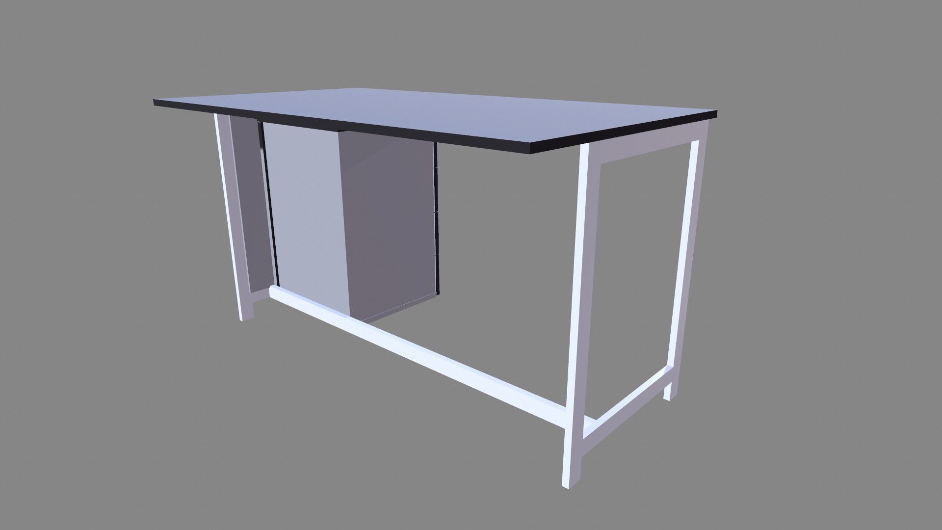 Office Desk Low-poly 3D model_7