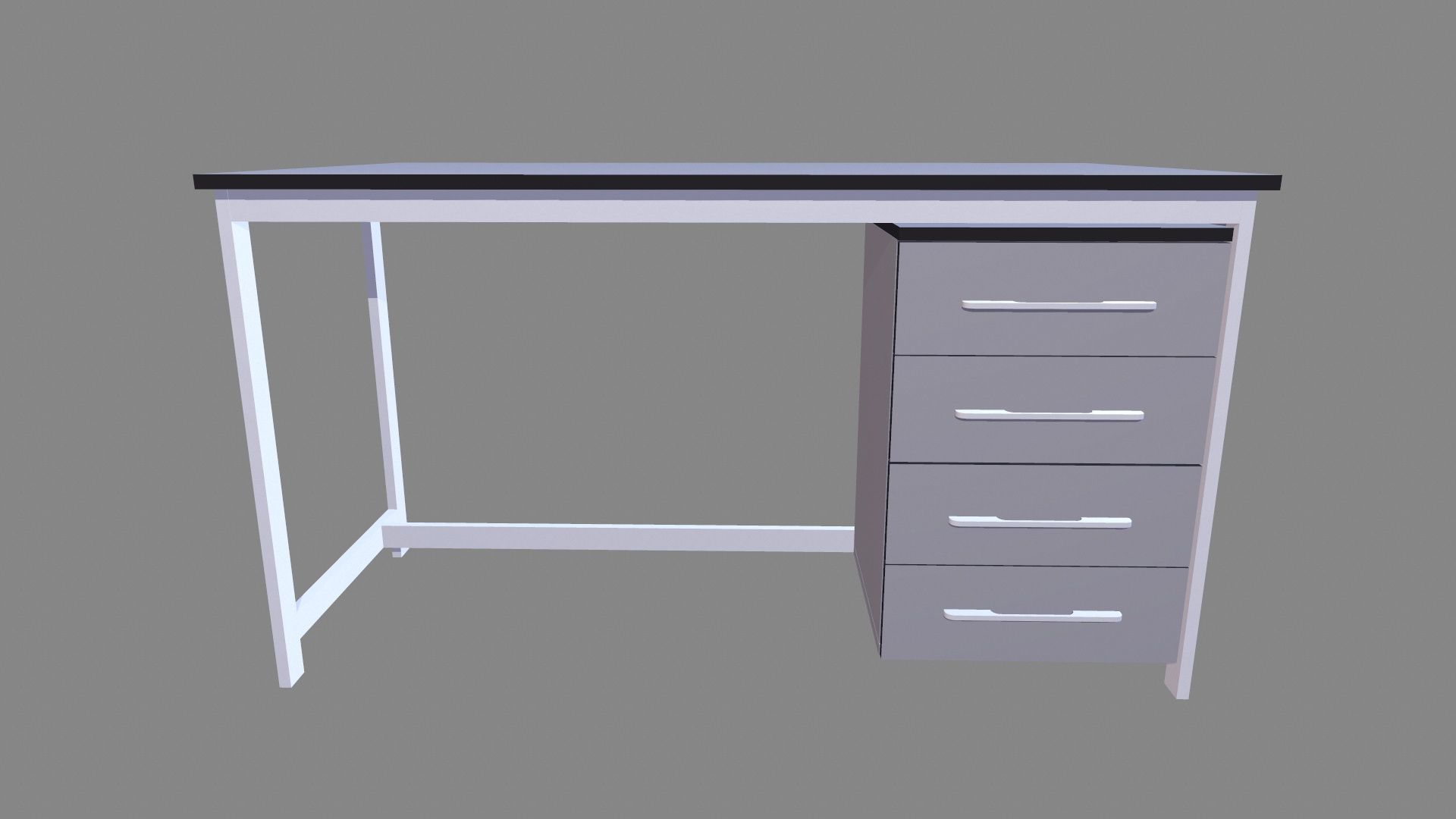 Office Desk Low-poly 3D model_2