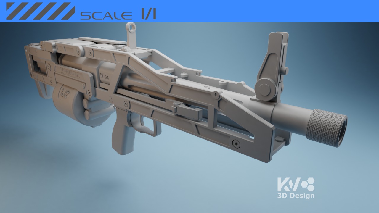 KV-Death Stranding-Shotgun Lv 1 3D print model_3