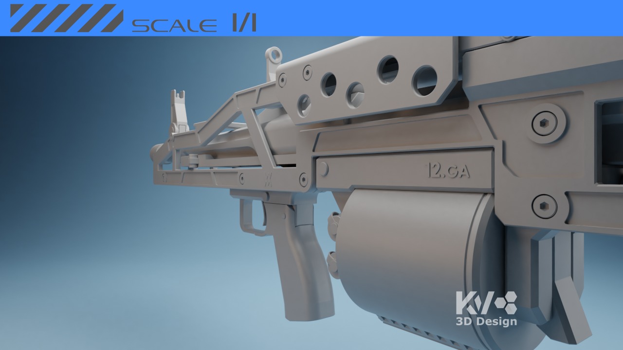 KV-Death Stranding-Shotgun Lv 1 3D print model_7