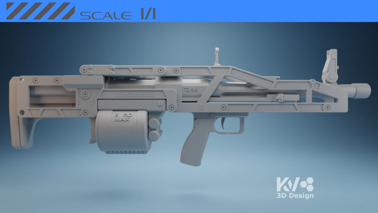 KV-Death Stranding-Shotgun Lv 1 3D print model_5