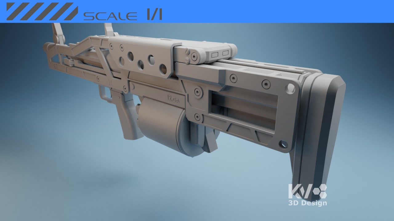 KV-Death Stranding-Shotgun Lv 1 3D print model_1