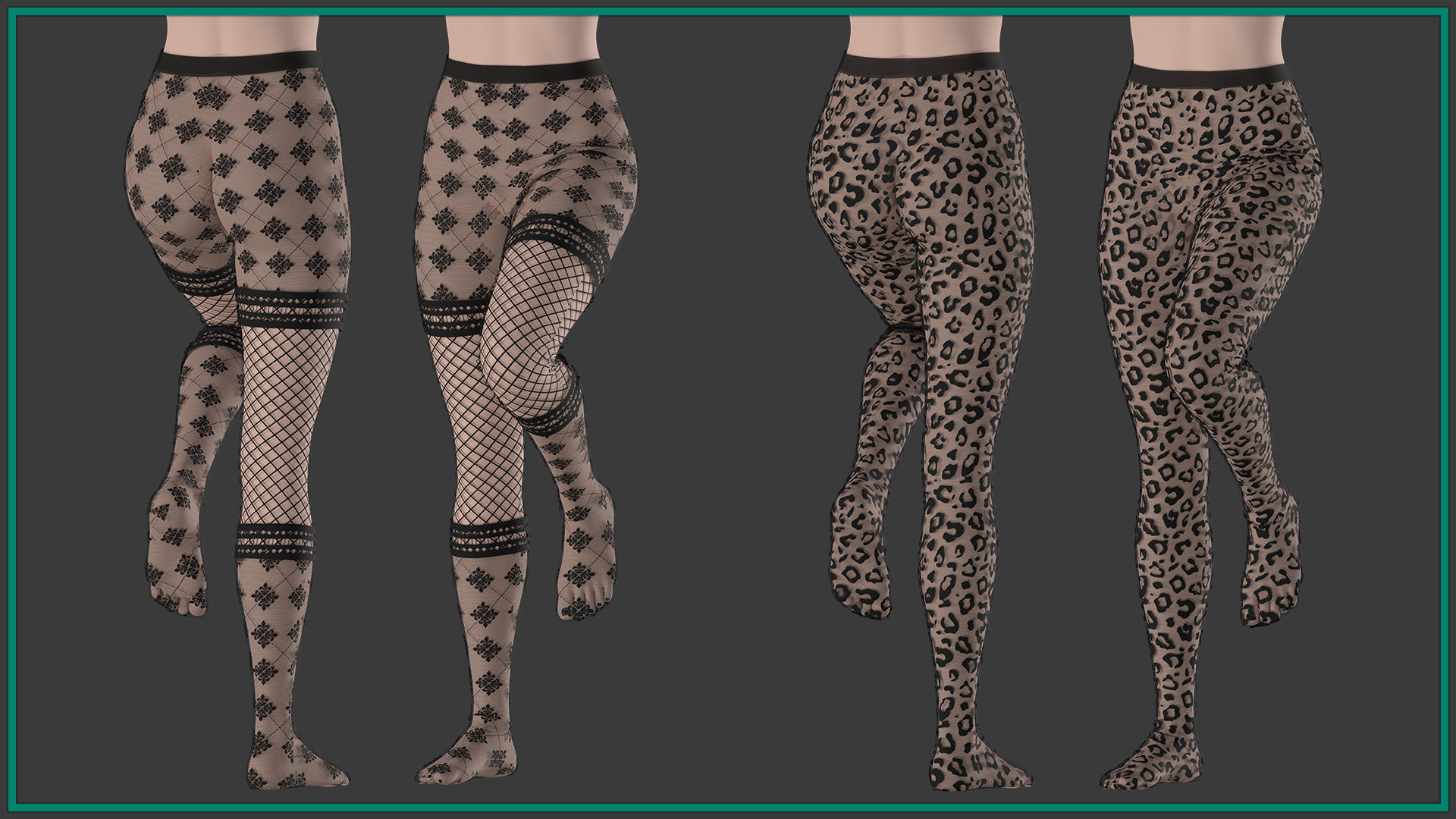 female pantyhose with 7texture Low-poly 3D model_3