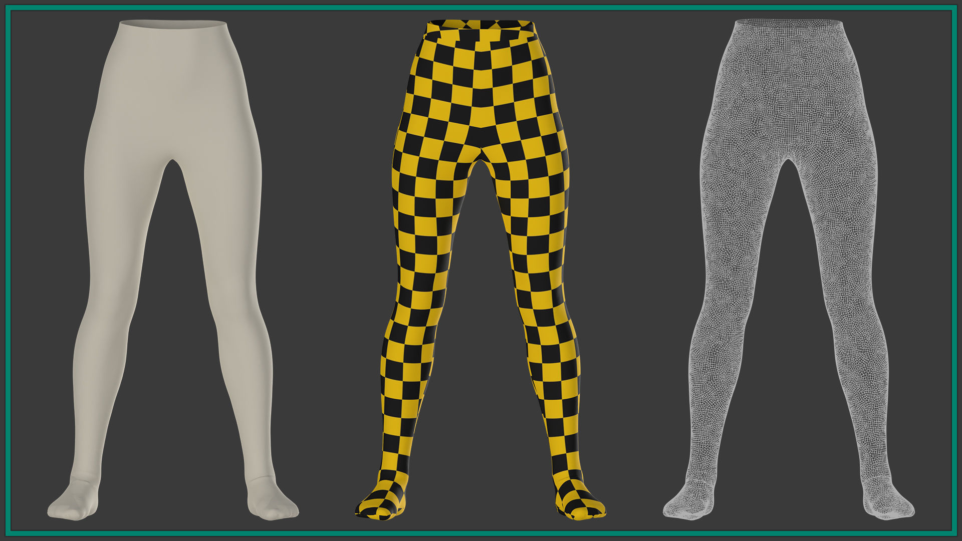 female pantyhose with 7texture Low-poly 3D model_6