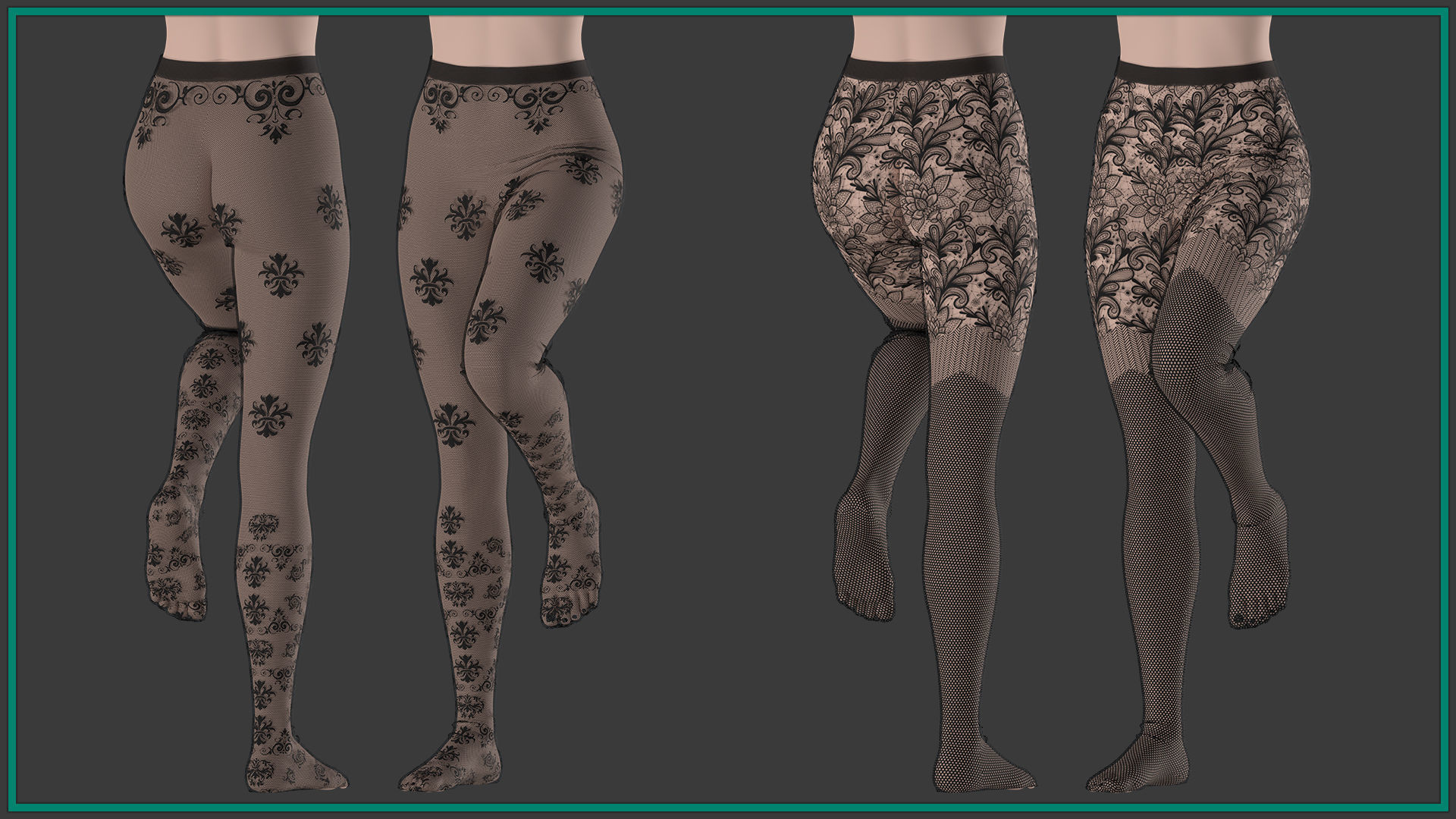female pantyhose with 7texture Low-poly 3D model_1