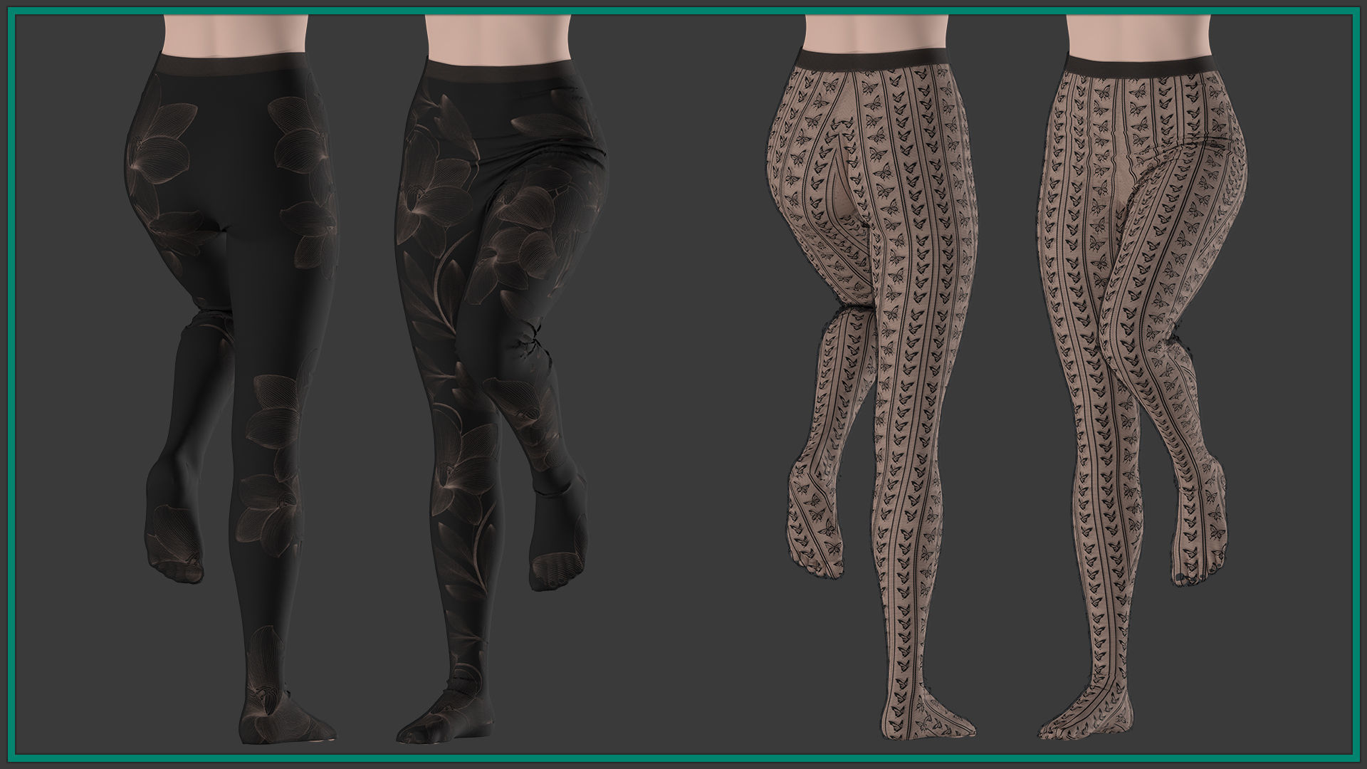female pantyhose with 7texture Low-poly 3D model_2