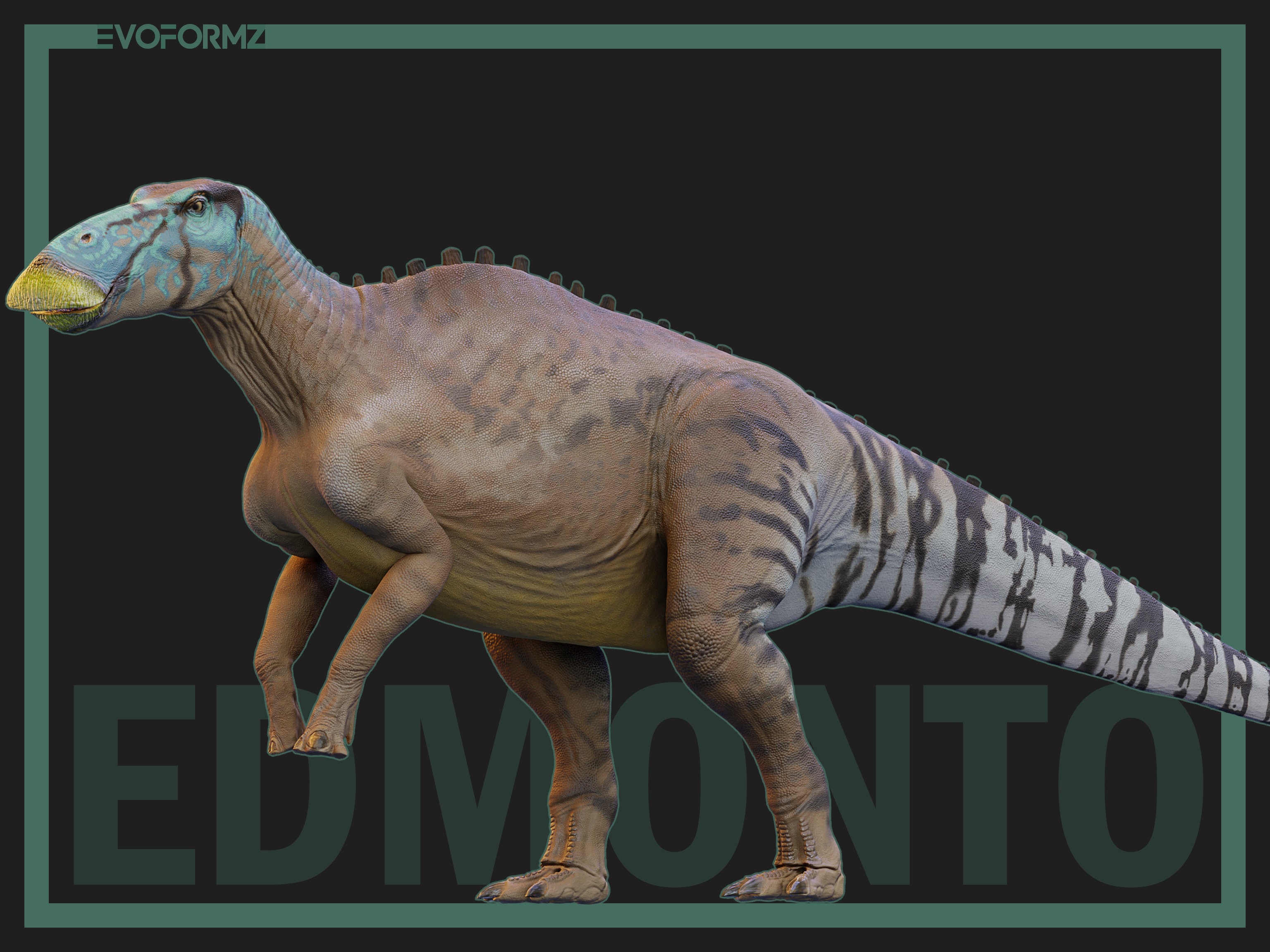 Edmontosaurus Jurassic Park High Poly 3D Model Blender Low-poly 3D model_2