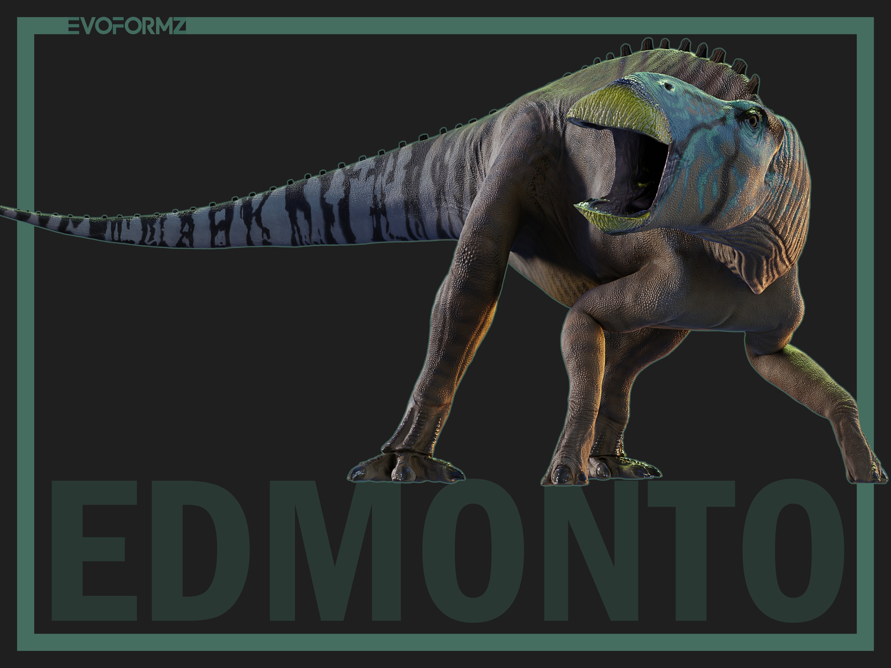 Edmontosaurus Jurassic Park High Poly 3D Model Blender Low-poly 3D model_4